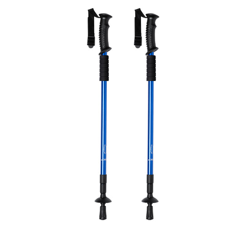 Ensemble de bâtons de sport pliants en aluminium résistant, avec mécanisme d'amortissement et accessoire en mousse souple pour reposer vos mains - Brulen Personnalise