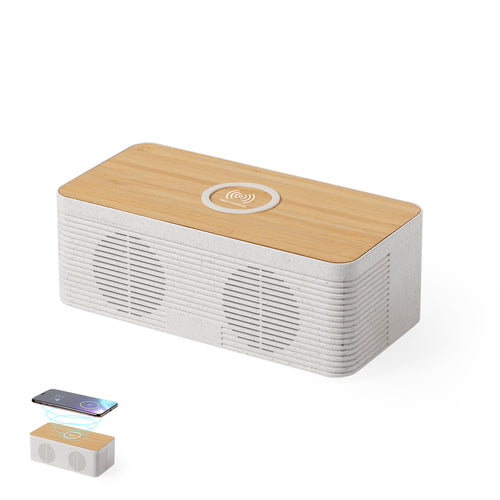 Enceinte et station de recharge à induction de la gamme éco-friendly, avec charge rapide 10W - Trecam Personnalise