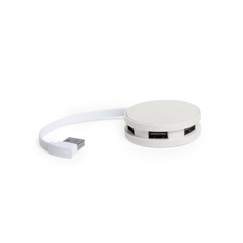 Hub USB en paille de blé de la gamme éco-friendly - Brunox Personnalise