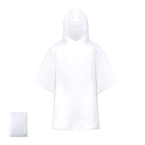 Poncho pour adultes en PLA résistant - acide polylactique, obtenu à partir de ressources 100% naturelles telles que l'amidon de maïs, le manioc ou la canne à sucre, et peut devenir 100% compostable à la fin de son...