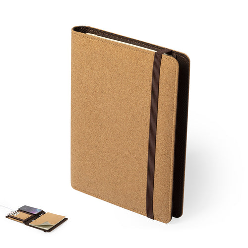 Porte document avec carnet A5 gamme éco-friendly avec chargeur sans fil intégré - Toskan Personnalise