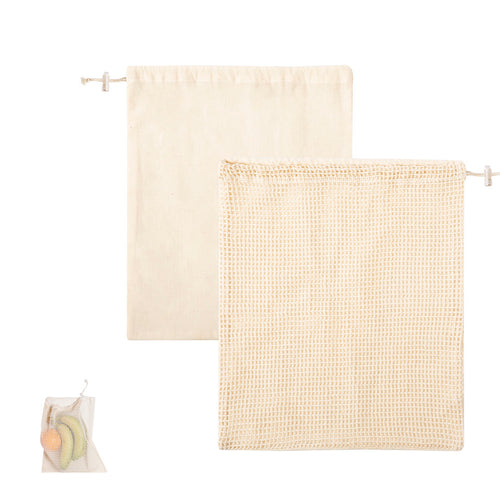 Sac filet de notre Gamme éco-friendly en coton brut 120g / m2, avec une partie lisse pour l'impression - Tolmen Personnalise