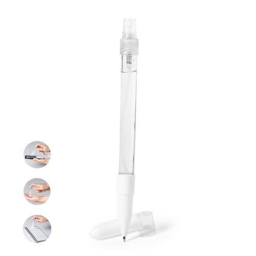 Stylo hygienisant avec pulvérisateur rechargeable intégré et capot protecteur - Dixter Personnalise