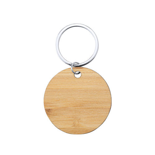 Porte-clés en ligne naturelle en bambou, disponible en design circulaires, carrés et rectangulaires - Sonek Personnalise