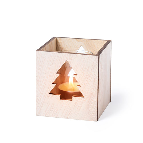 Ligne Nature, bougie de Noël en verre parfumée à la vanille - Keylax Personnalise