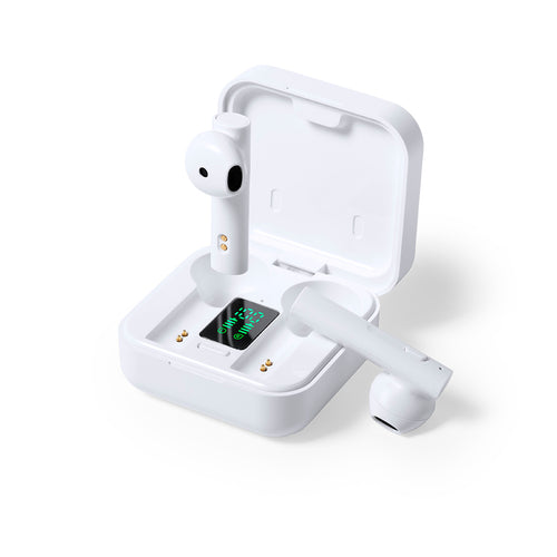 Ecouteurs, finition blanche, élégants avec une connexion Bluetooth® 5 - Vinzer Personnalise