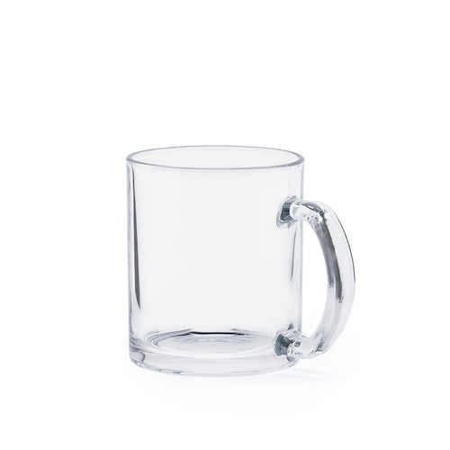 Tasse en verre transparent d'une contenance de 350 ml et anse assortie - Brant Personnalise