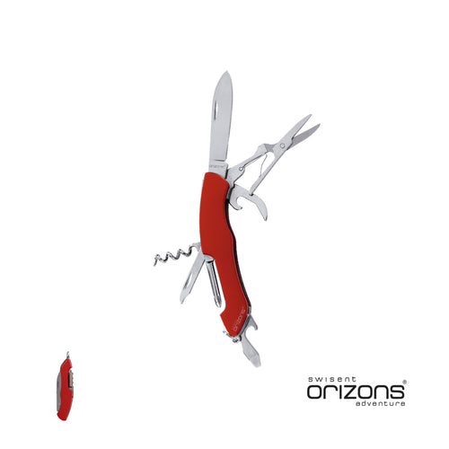 Canif polyvalent Orizons 10 fonctions avec accessoires en acier inoxydable et manche en aluminium - Klent Personnalise
