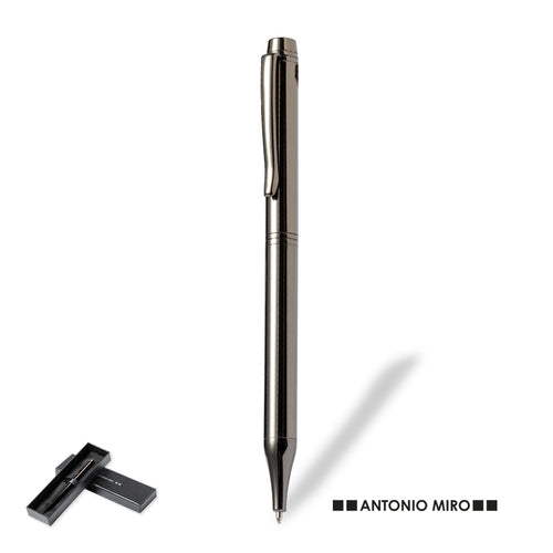 Stylo à bille Antonio Miró en métal avec finition brillante, avec le logo de la marque sur le corps - Gordon Personnalise