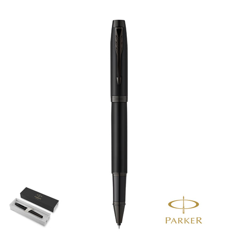 Roller Parker IM Achromatic, fabriqué en acier inoxydable avec une finition laquée noire mate et de l'encre noire Personnalise