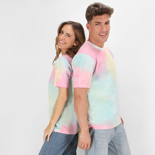 T-shirt unisexe avec imprimé effet arc-en-ciel multicolore - Vega Personnalise
