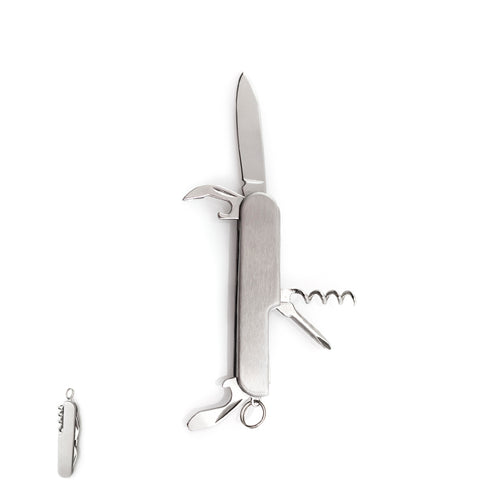 Canif multifonctions en acier inoxydable- 6 fonctions - Campello Personnalise