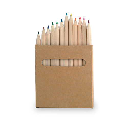 Ensemble de 12 crayons présentés dans une boîte à fenêtre en carton naturel - Boys Personnalise