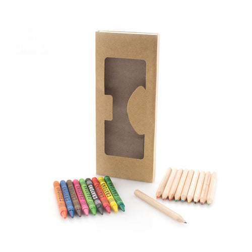 Ensemble de 19 pièces présenté dans une boite à fenêtre en carton naturel et plateau intérieur - Aladín Personnalise