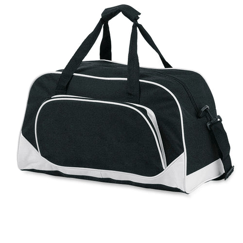 Sac multifonctions bicolore en polyester 600D résistant avec passepoil de renfort blanc et fond assorti - Novo Personnalise