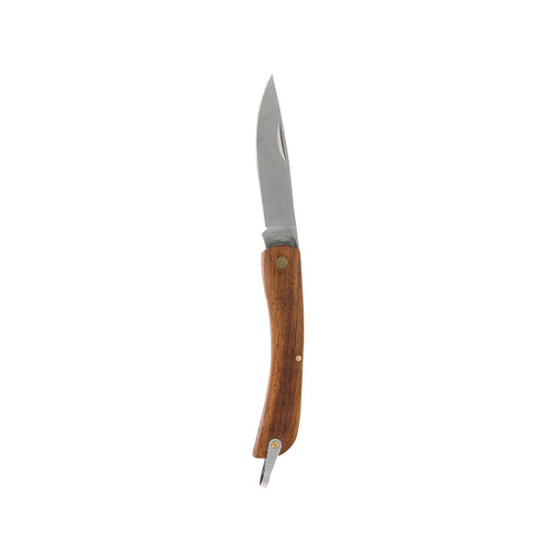 Couteau avec lame en acier inoxydable et manche en bois naturel avec accessoire de réglage - Campaña Personnalise