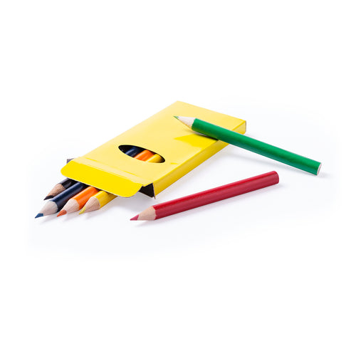 Boite de 6 crayons de couleur présentés dans une boîte à fenêtre en carton - Garten Personnalise