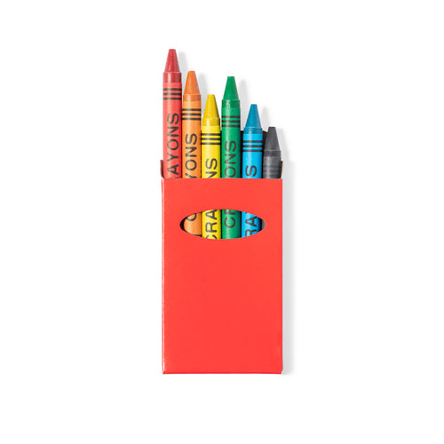 Boite de 6 crayons de cire présentés dans une boîte à fenêtre en carton - Tune Personnalise